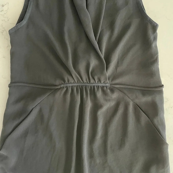 Aritzia Wilfred Sabine Sleeveless Faux Wrap Mini Dress w Pockets Black Sz XS - Picture 6 of 11